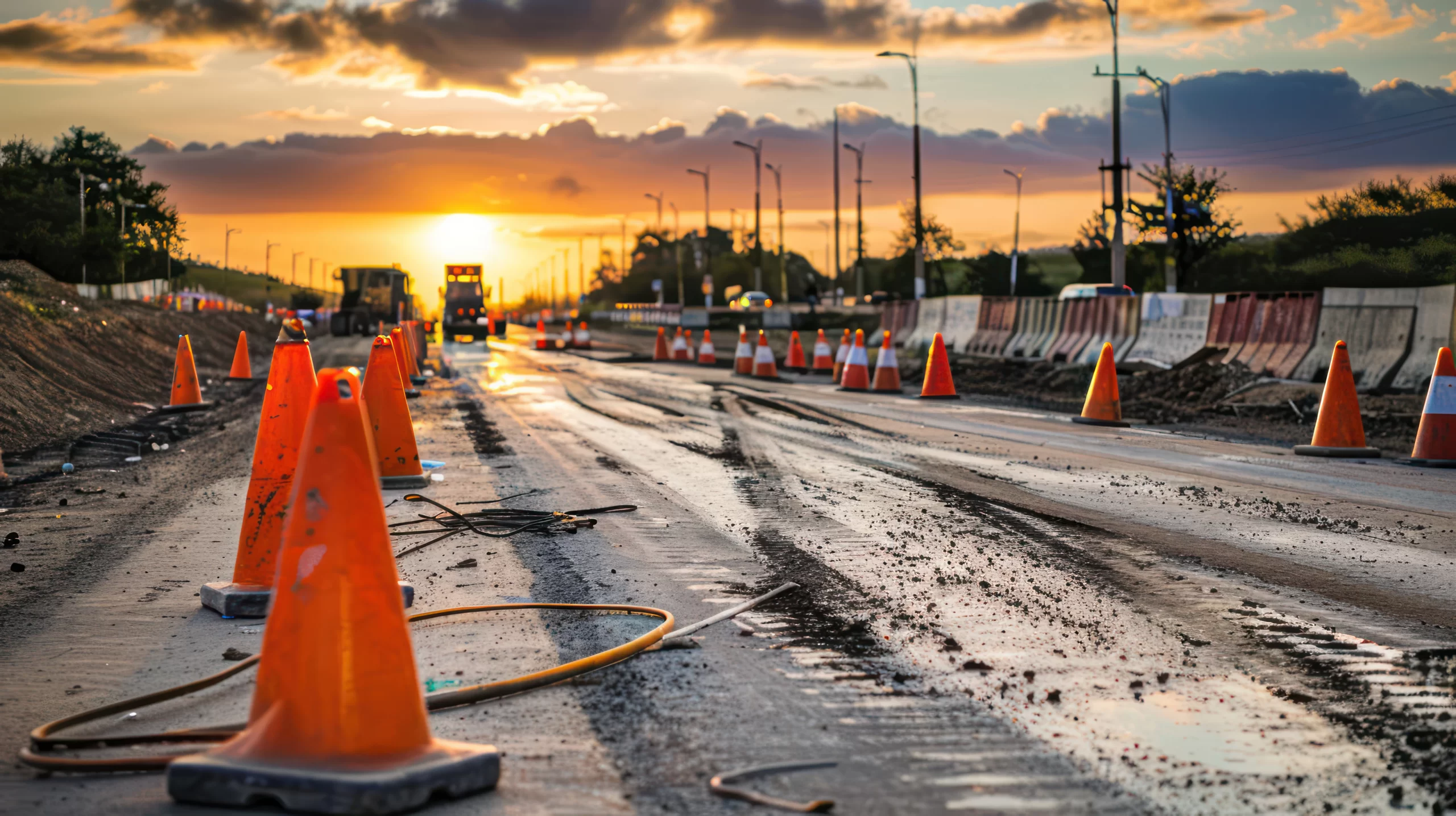 Carretera en construcción. Relevancia de contar con seguros en Querétaro por el tren pronto a construirse.