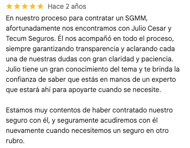 Comentarios google Tecum Seguros
